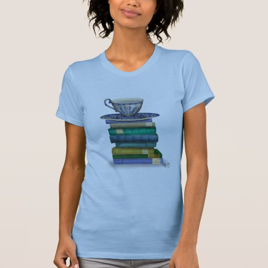 Teacup en Boeken T-shirt (Voorkant)