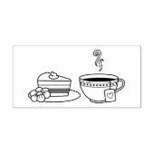 Teacup en Cake Rubberstempel (Afrduk)