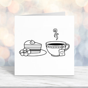 Teacup en Cake Zelfinktende Stempel
