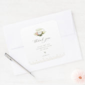 Teacup Floral Hartelijk dank Vierkante Sticker (Envelop)