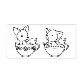 Teacup Foxes - Baby Animals in een Cup Rubberstempel (Afrduk)