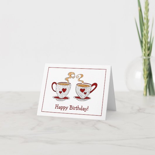 Teacup Happy Birthday carte de voeux (Devant)
