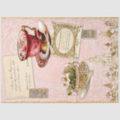 Teacup High Tea Gold en Roze ontkoppeling Tissuepapier (Voorkant)