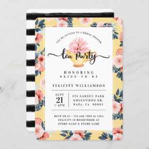 Teacup Jaune Tea Party Bridal Douche Invitation