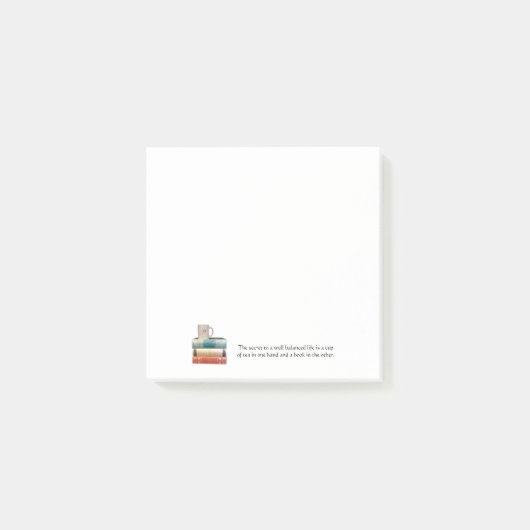 Teacup op stapel boeken notitie post-it® notes (Voorkant)