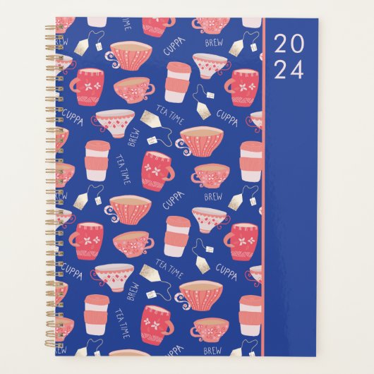 Teacup Peach Pattern Planner (Voorkant)
