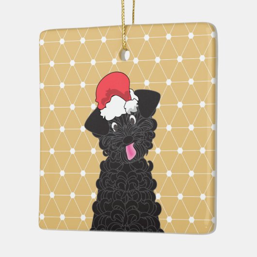 Teacup Poodle-Ornament met kerstmis Keramisch Ornament (Links)