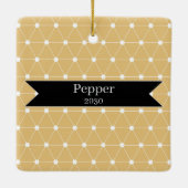 Teacup Poodle-Ornament met kerstmis Keramisch Ornament (Achterkant)