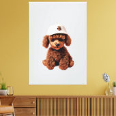 Teacup Poodle with Hat Canvas Afdruk (Insitu (Woonkamer))