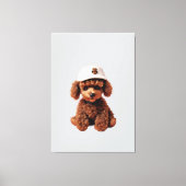 Teacup Poodle with Hat Canvas Afdruk (Voorkant)