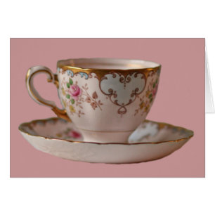 Teacup rose et soucoupe avec Rose