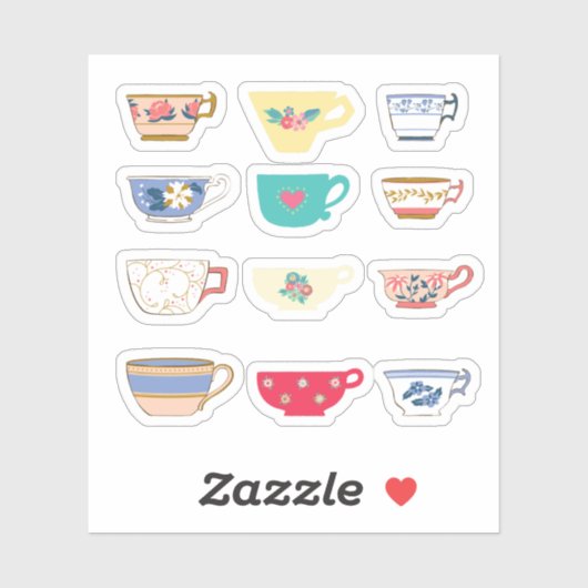 Teacup-Stickers Sticker (Vel)