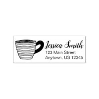 Teacup Tea Cup Gepersonaliseerd adres Rubber Stamp