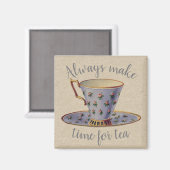  Teacup-tijd voor thee Magneet (Voorkant / Achterkant)