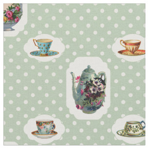 Teacups en Polka Dots Stof