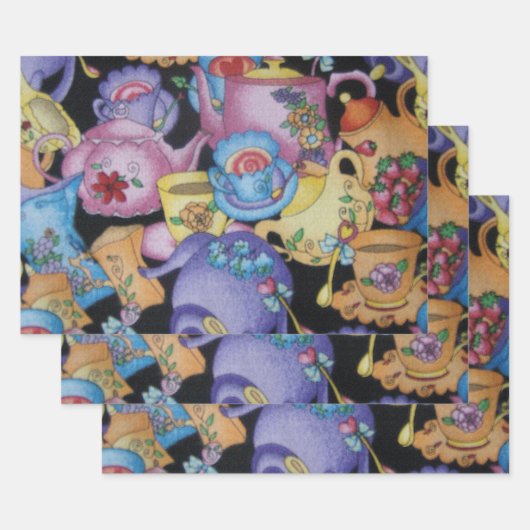 Teacups en Teapots Inpakpapier Vel (Set)