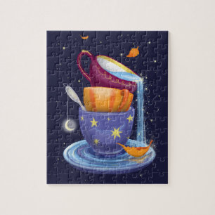 Teacups Herfst Whimsical Jigzaag Puzzle Legpuzzel