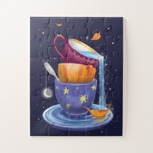 Teacups Herfst Whimsical Legpuzzel (Verticaal)