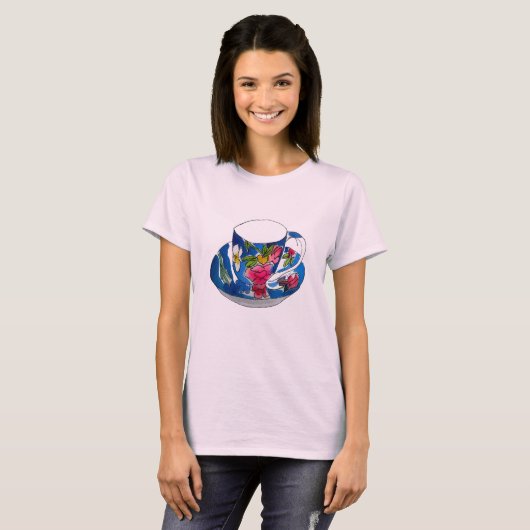  Teacups originele illustratie van de waterverf T-shirt (Voorkant volledig)