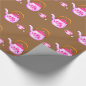  Teacups teapot illustratie Cadeaupapier (Hoek)