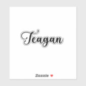 Teagan Naam - Handgeschreven kalligrafie Sticker (Vel)