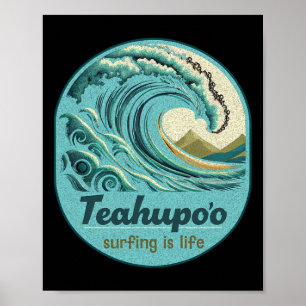 Teahupoo surfen Frans-Polynesië Tahiti Teahupo'o Poster