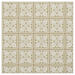 Teak Acorn en Leaf Tile Design Stof