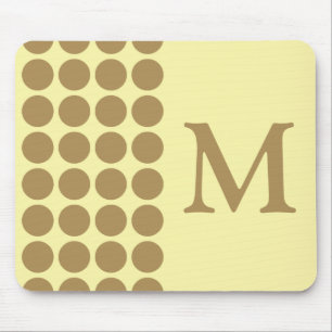 Teak Cream Neutrale Stippen met monogram Muismat