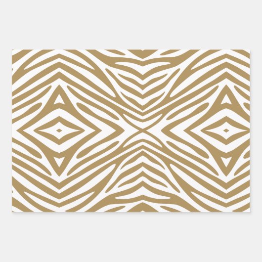 Teak Neutral Zebra Inpakpapier Vel (Voorkant 3)