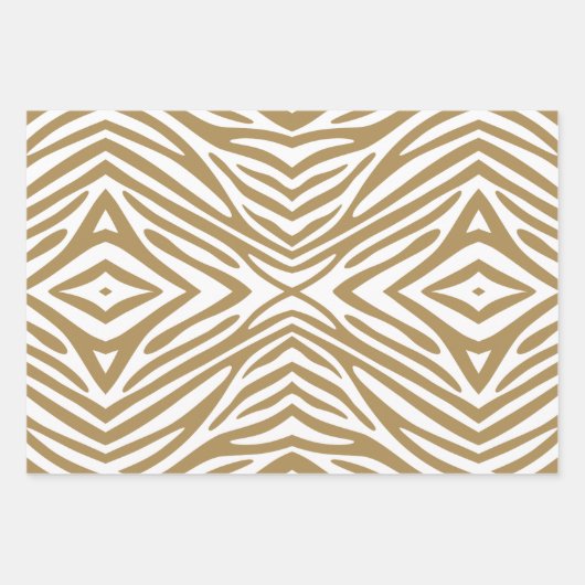 Teak Neutral Zebra Inpakpapier Vel (Voorkant)