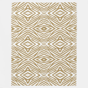 Teak Neutrale Zebra Fleece Deken