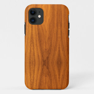 Teak Veneer Wood Grain Style iPhone 11 Hoesje