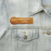 Teak Wood Image Logo White Text Naamplaatje (In situ)