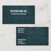 Teal a usiné le carte de visite en cuir (Devant / Derrière)
