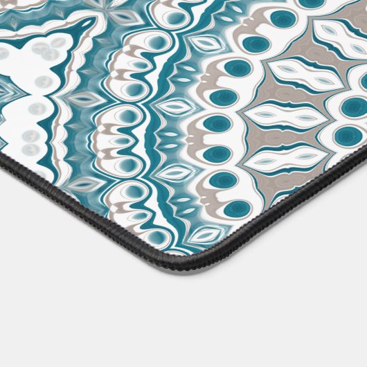 Teal and Beige Abstract Mandala Pattern (Coin)