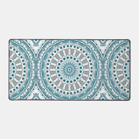 Teal and Beige Abstract Mandala Pattern (Recto)