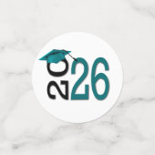 Teal and Black 2026 Graduation  Confetti (Kleine voorkant)