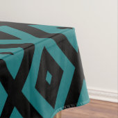 Teal and black diamond pattern tafelkleed (Voorbeeld)