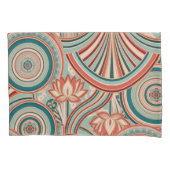 Teal and Coral Nouveau Flow Kussensloop (Voorkant)