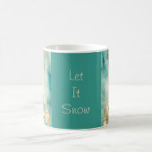 Teal and Gold Elegant Christmas Tree with Candles Koffiemok (Center)