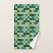Teal and green geometric pattern bad handdoek (Handdoek)