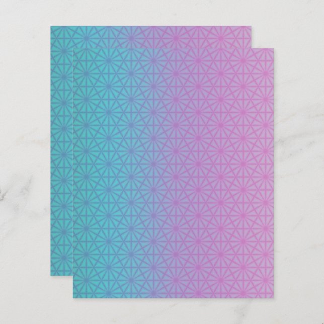 Teal and pale purple gradient scrapbook paper (Voorkant / Achterkant)
