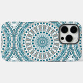 Teal and Tan Modern Mandala Design Case-Mate iPhone Case (Achterkant (horizontaal))