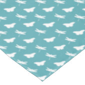 Teal and White Butterfly and Dragonfly Pattern Tafelkleed (Gekanteld)