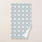 Teal and white geometric patterned  bad handdoek (Handdoek)