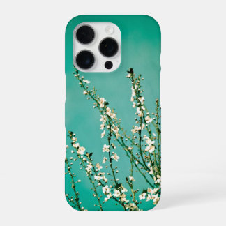Teal Aqua Fijne Kunst Bloemige Botanische iPhone H 16 Pro Hoesje