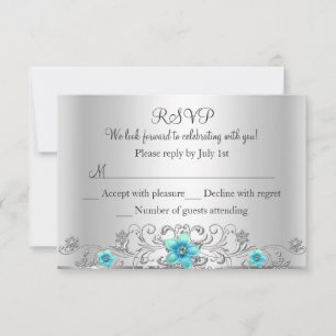 Teal Argent Tourbillon Floral RSVP