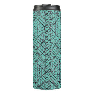 TEAL ARGYLE GEBREIDE Thermische Tumbler Thermosbeker