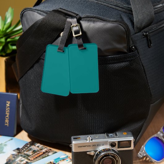 Teal bagtag bagagelabel (Voorkant /achterkant)