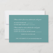 Teal Beach Ocean Sand Bruiloft RSVP #4 Kaartje (Achterkant)